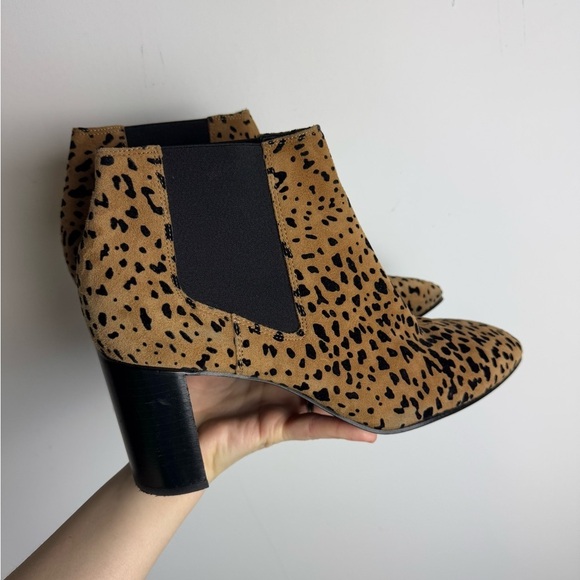 RAG & BONE “Aslen” Cheetah Print Suede Square Heel Ankle Boots - Picture 2 of 11
